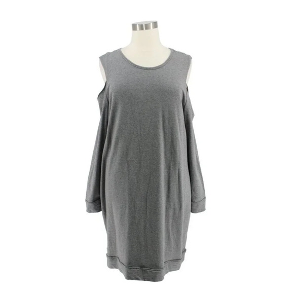 NWT Torrid Gray Terry Cold Shoulder Sheath Sweatshirt Dress Plus Size 3X 22/24 - Picture 1 of 6